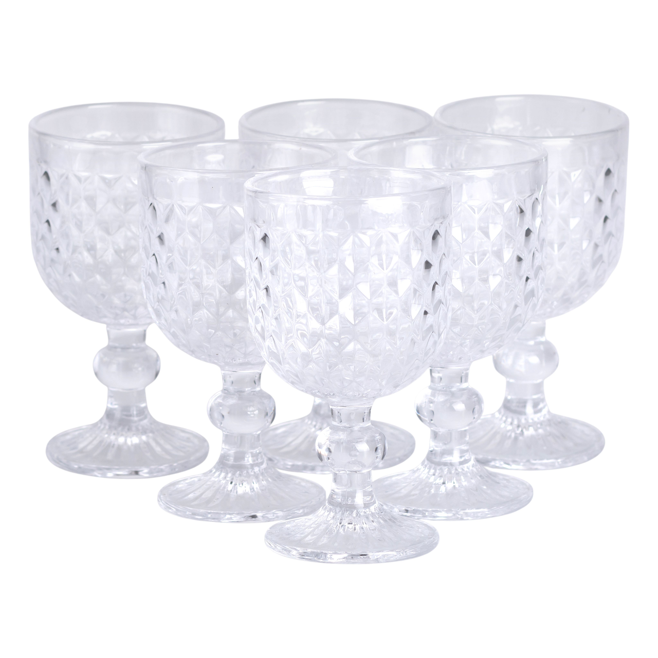 Набор стаканов для вина на низкой ножке 6 шт. по 220 мл Прозрачный (HP-19-104)