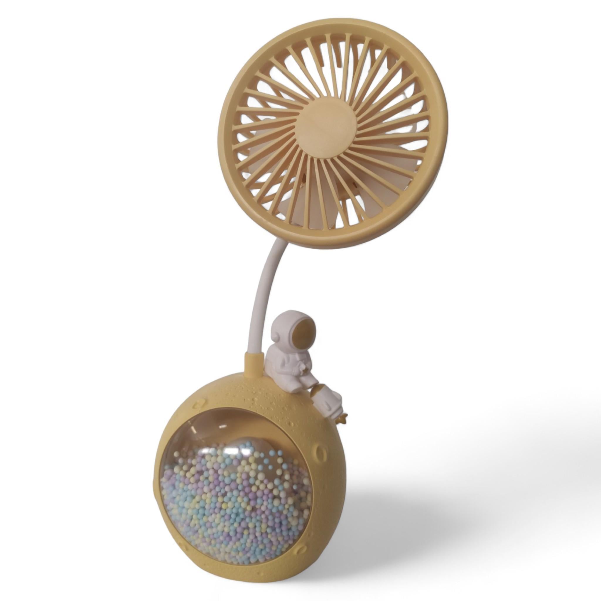 Вентилятор-ночник портативный Mini Fan HD-6604 USB 1000 mAh Beige (В_HD-6604Beige)
