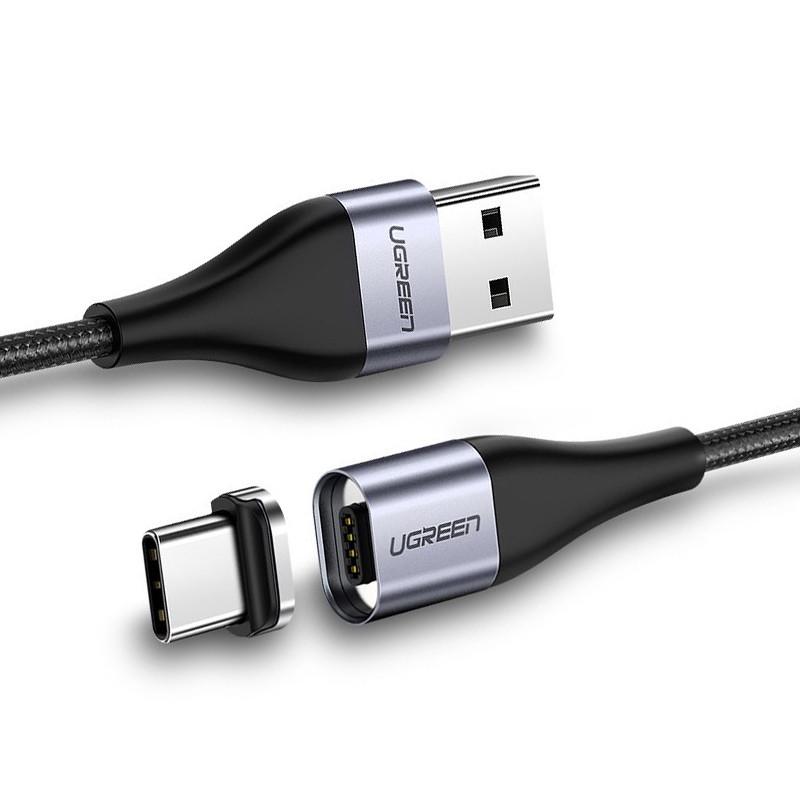 Магнитный кабель USB Type-C Ugreen для зарядки и передачи данных 1 м Черный - фото 1 Магнитный кабель USB Type-C Ugreen для зарядки и передачи данных 1 м Черный - фото 1