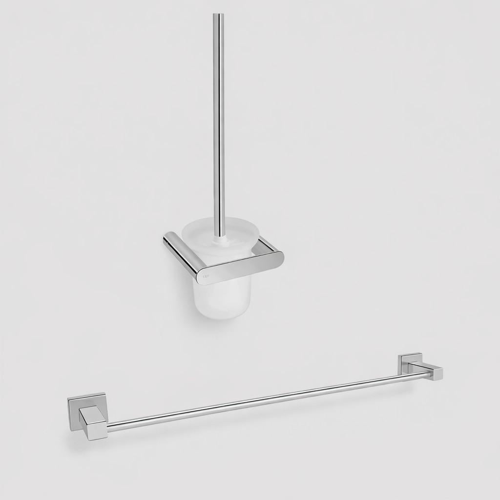 Комплект аксессуаров для ванной Qtap 2в1 ершик Stetka держатель полотенец Drzak