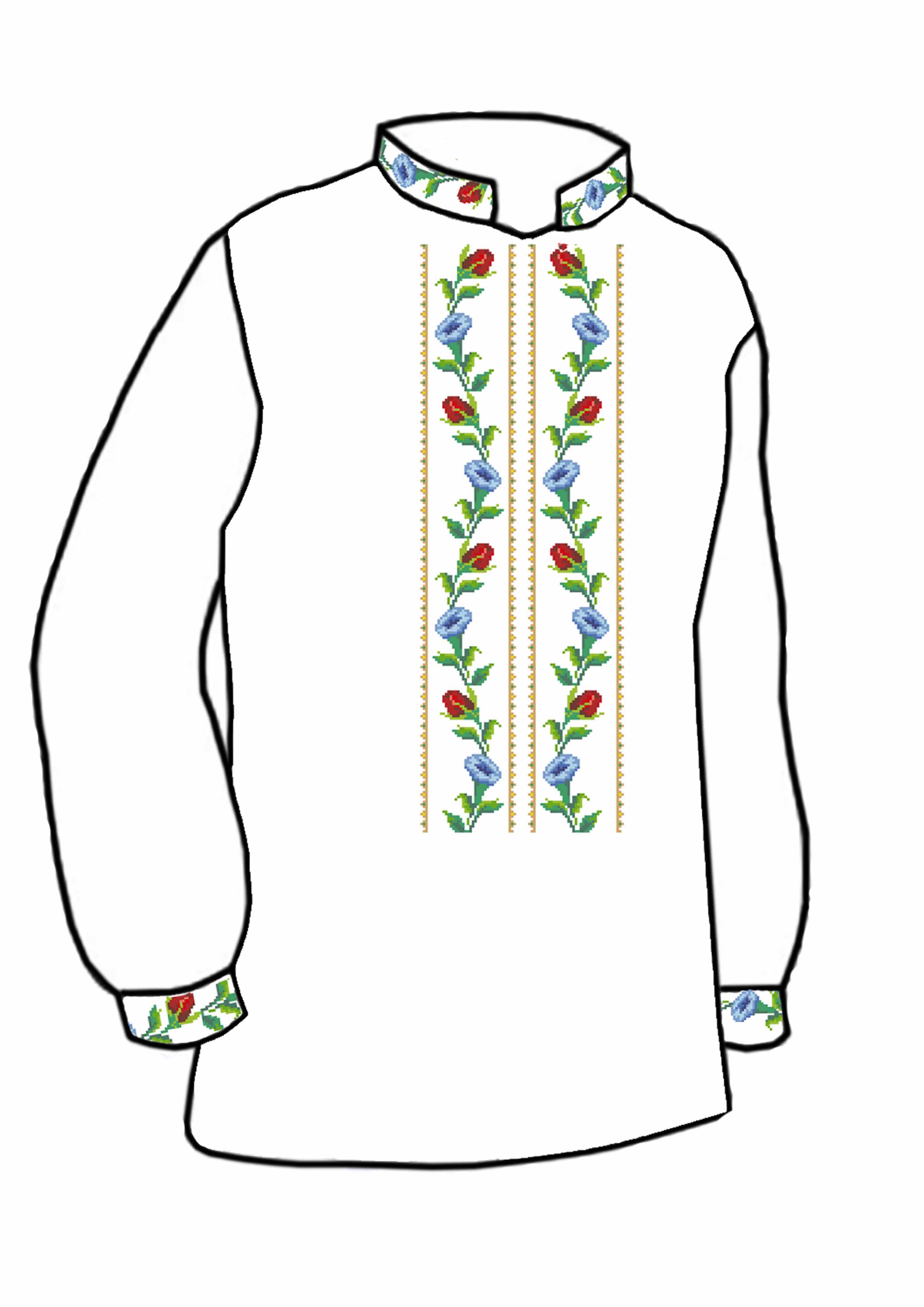 Заготовка для вишивки нитками або бісером сорочка СЧ-106 домоткане полотно Заготовка для вишивки нитками або бісером сорочка СЧ-106 домоткане полотно