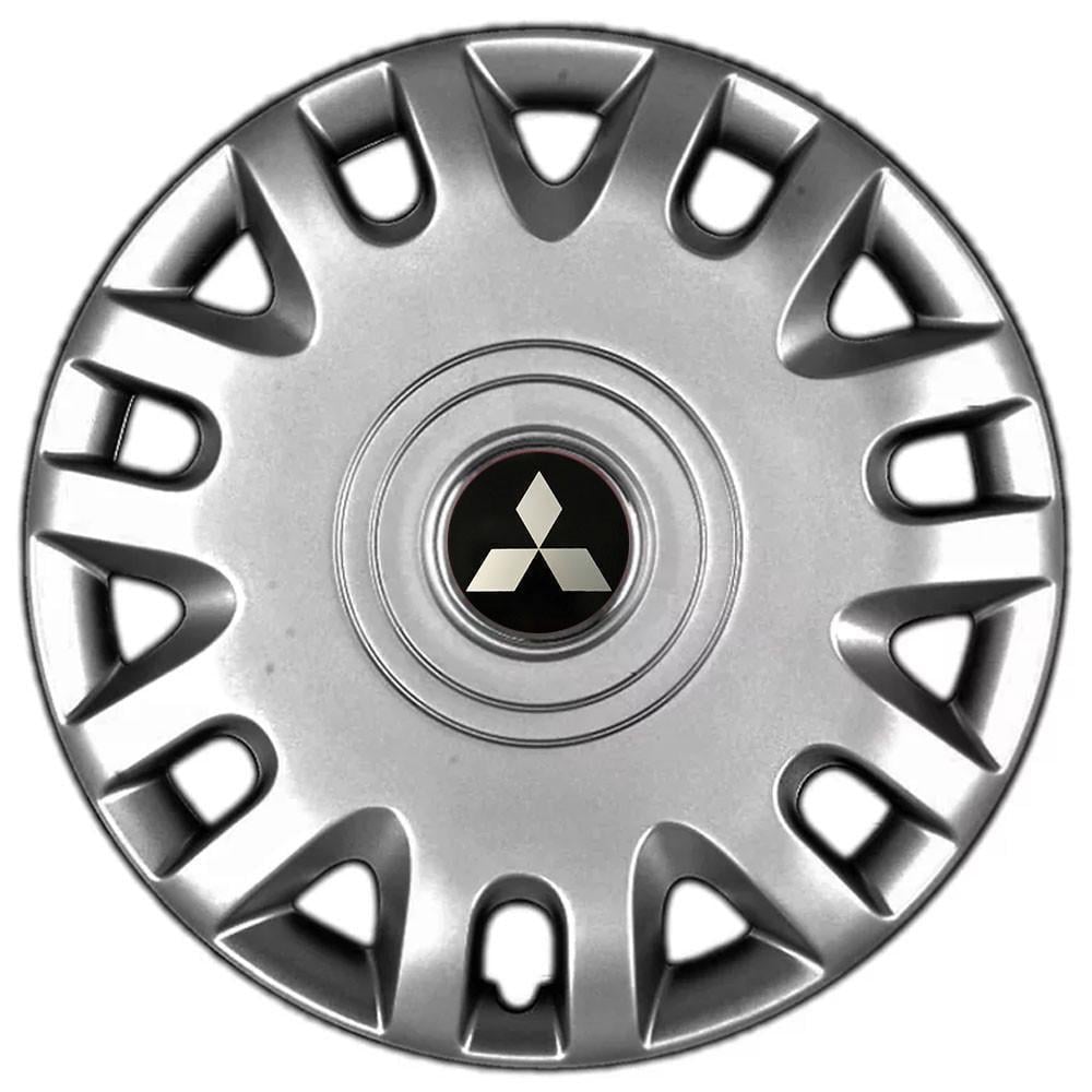 Колпаки автомобильные модельные  SJS 333 с логотипом Mitsubishi R15 4 шт. Серебрянный