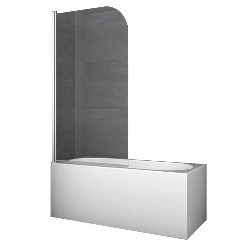 Шторки скляні на ванну KOER SR BS01-80x140-TR-01 прозоре скло 6 мм Хром (KR5400)