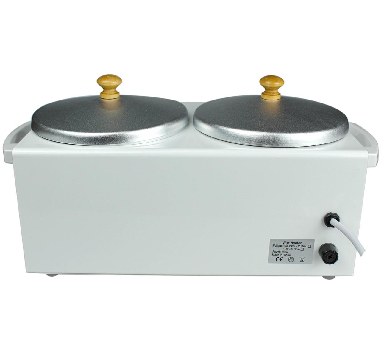 Воскоплав банковий для воску та пасти на 2 банки по 400 мл з терморегулятором 200 Вт Білий (SM-187) - фото 2