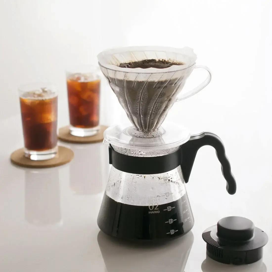 Набір для приготування фільтр кави Hario V60 02 400 мл 4 пр. (VCDS-02-B-EU) - фото 2 Набір для приготування фільтр кави Hario V60 02 400 мл 4 пр. (VCDS-02-B-EU) - фото 2