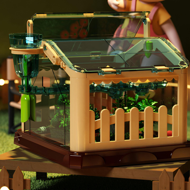 Набір для вирощування рослин міні-теплиця з системою поливу та підсвічуванням Білий з коричневим (459656414) - фото 5 Набір для вирощування рослин міні-теплиця з системою поливу та підсвічуванням Білий з коричневим (459656414) - фото 5