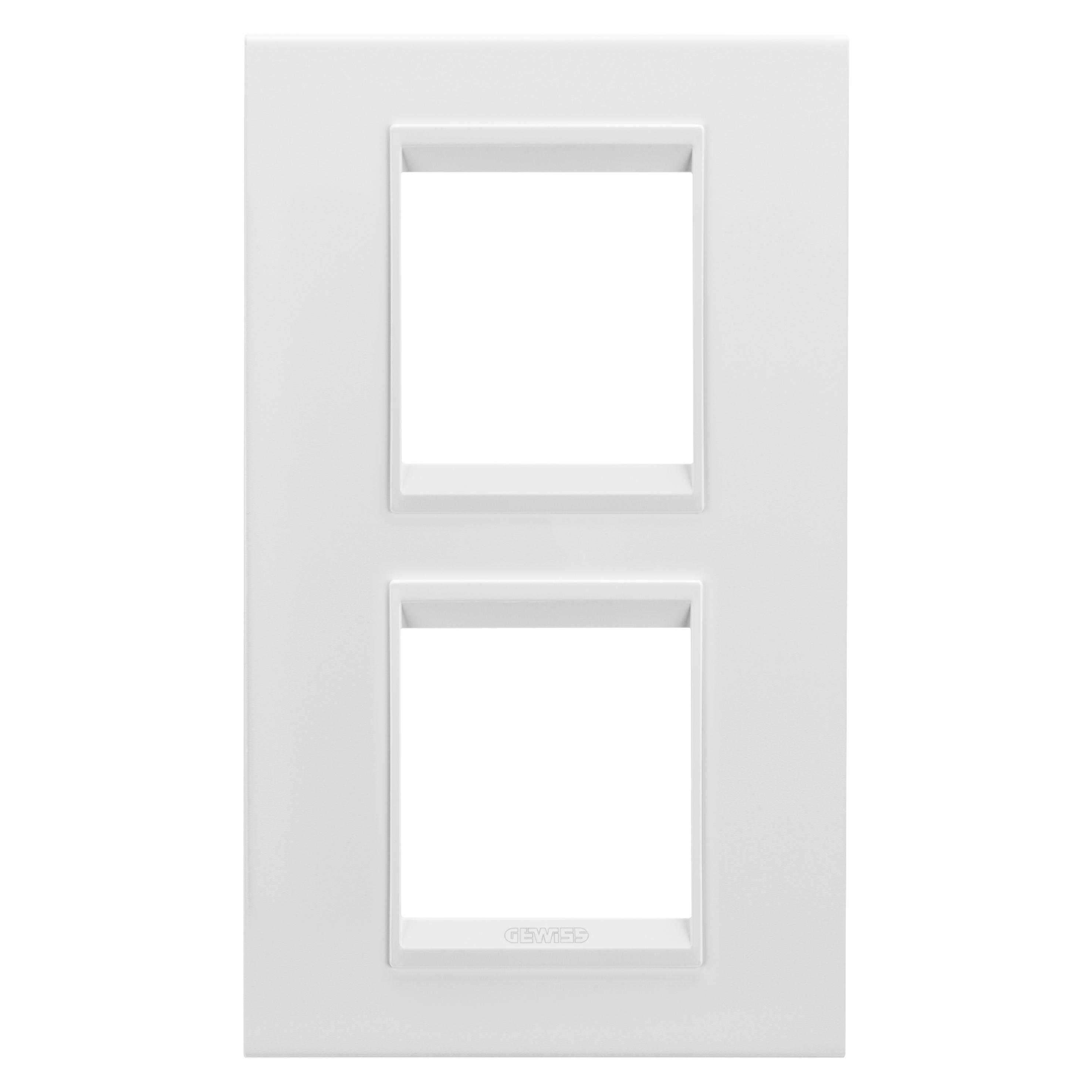 Рамка двухместная Gewiss Chorusmart LUX вертикальная металл Белый сатиновый (GW16224XW)