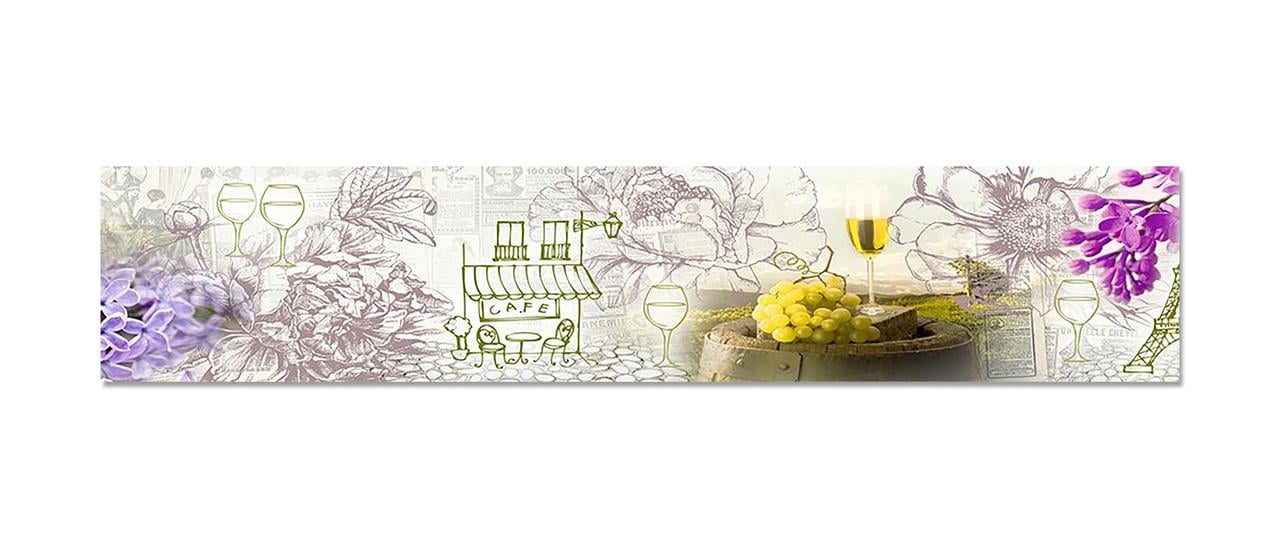 Наклейка виниловая на кухню Zatarga Вино и Париж 600х3000 мм Белый (1231134146) Наклейка виниловая на кухню Zatarga Вино и Париж 600х3000 мм Белый (1231134146)