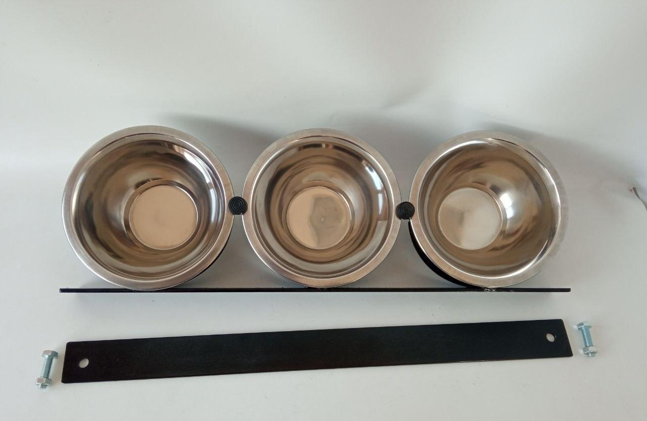 Миска потрійна для вольєра Premium миски 0,8 л 16 см на підставці