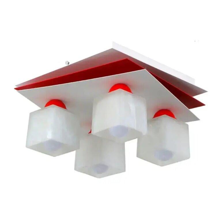 Люстра Sirius на четыре плафона под лампу Е27 Бело-красный (PR 1007/4)