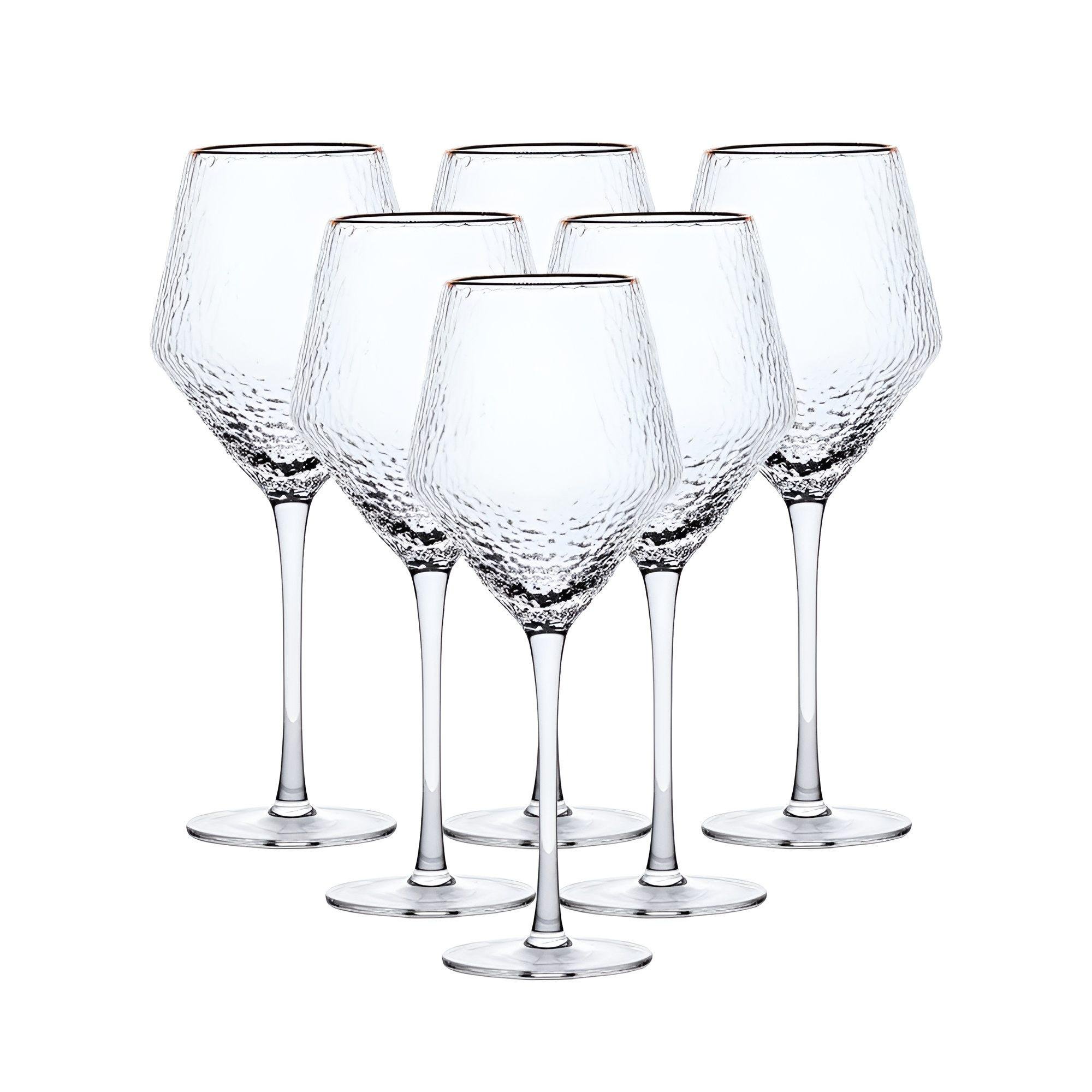 Набор бокалов винные Stunning стеклянных фактурных с декоративным покрытием 6 шт. 600 мл Золотой (HP-16-1)