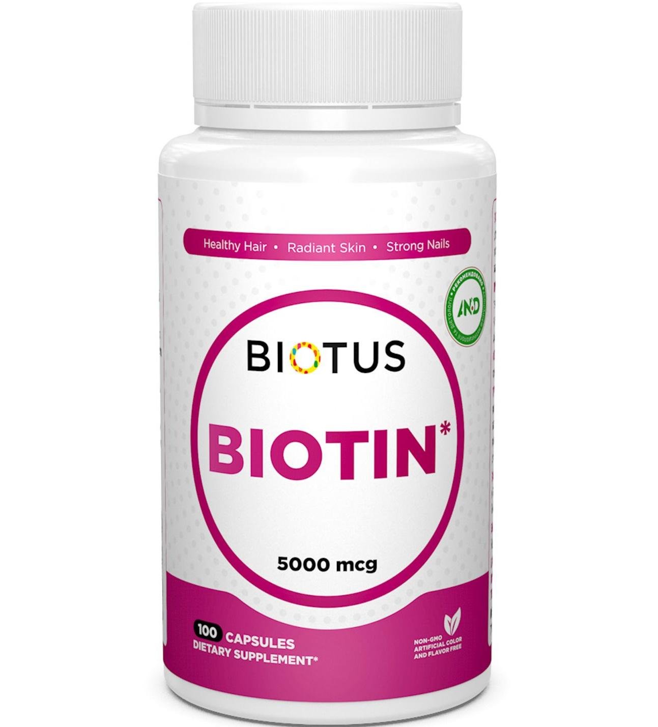 Биотин Biotus Biotin 5000 mcg 100 Caps BIO-530319