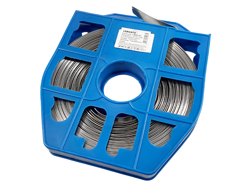 Лента бандажная Lemanso LMA2751 19х0,7 мм нержавеющая сталь 30 м (8610)