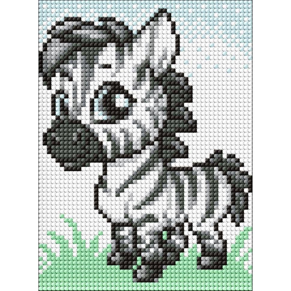 Алмазна мозаїка для дітей Ideyka Маленька зебра AMM1021 без підрамника 15х20 см (RLT41110)