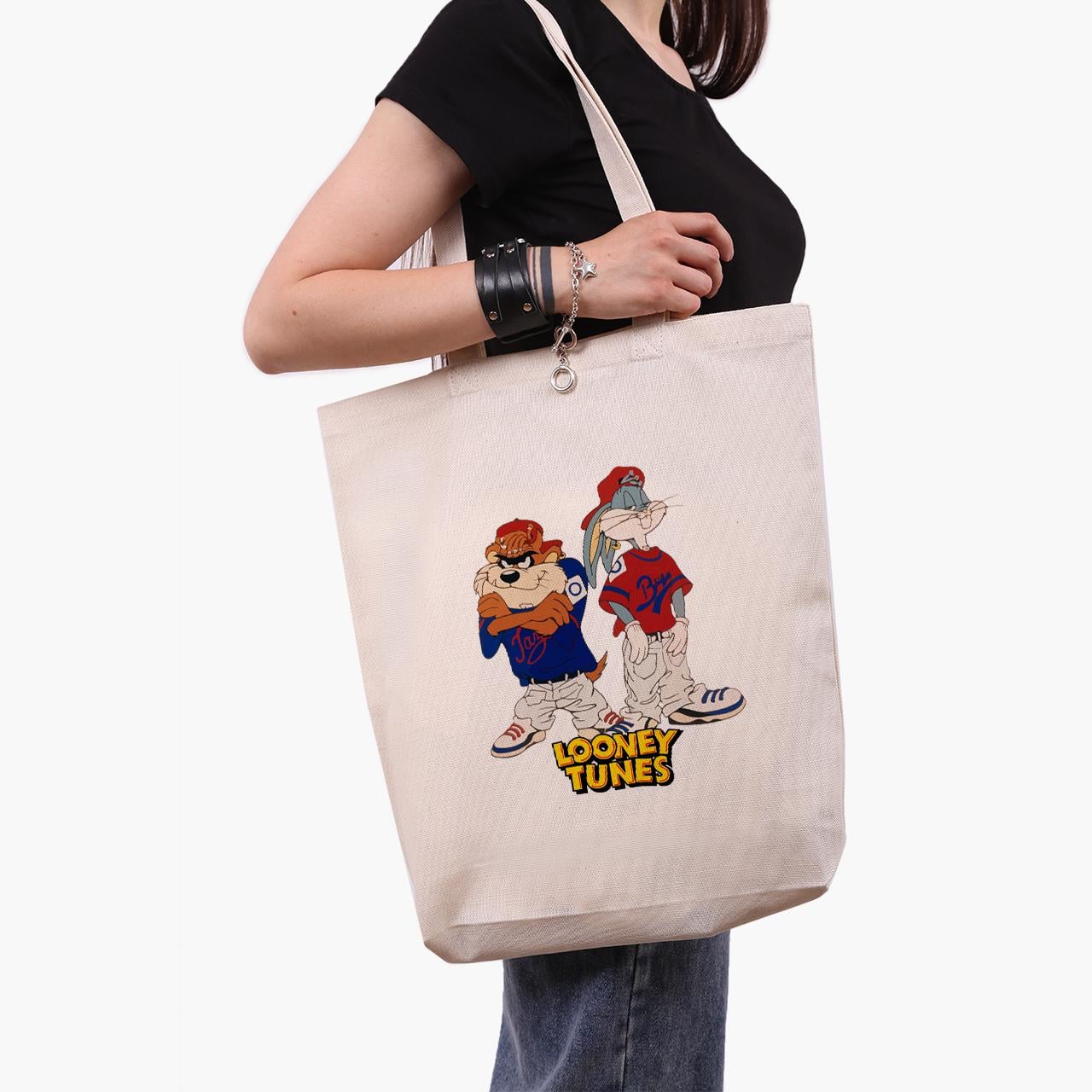 Эко сумка шоппер Taz Looney Bugs Bunny Tunes 41x39x8 см Бежевый (9227-2875-WTD)