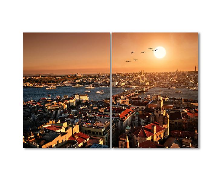 Картина модульная Бухта золотой рог Стамбул 2 модуля 40х60 см