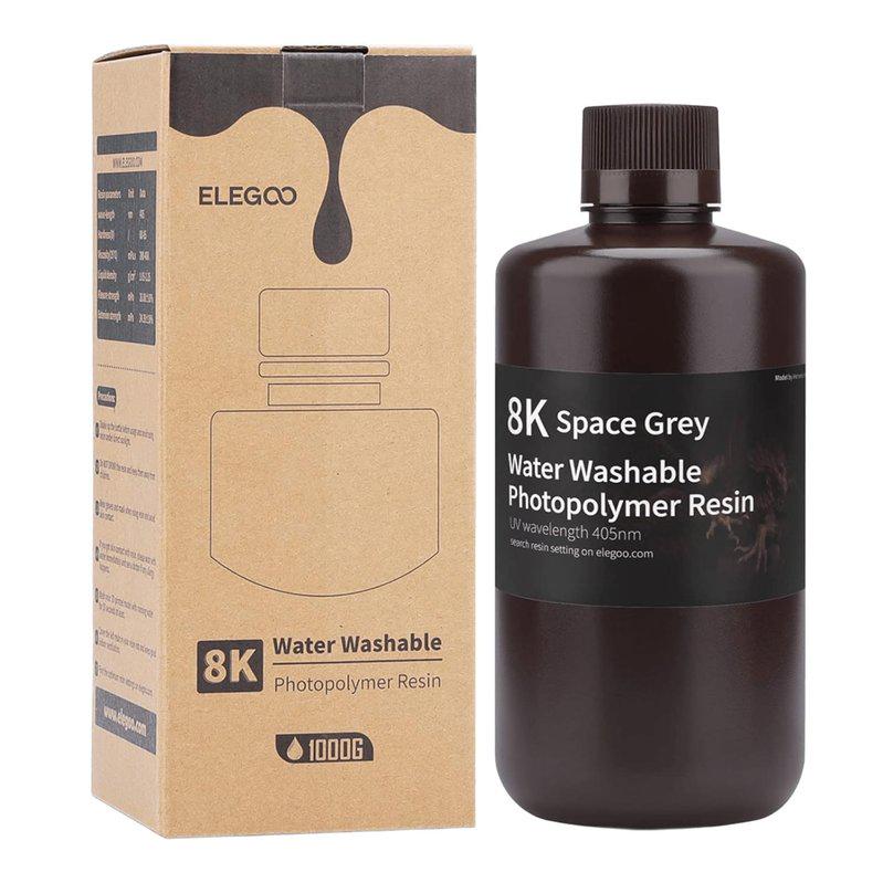 Смола фотополимерная ELEGOO для 3D-принтера водосмывающая 8K 1 кг Space Grey - фото 2