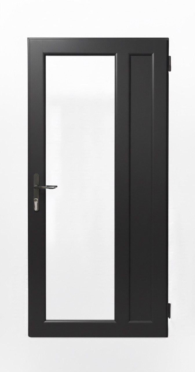 Дверь балконная пластиковая Steko с фурнитурой AXOR 2050х900 мм Антрацит