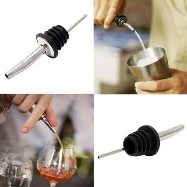 Дозатор пробка насадка на пляшку гейзер 1 шт. Сріблястий з чорним (20204371) - фото 9