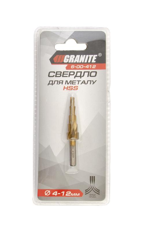 Свердло для металу Granite ступеневе HSS 5 ступенів 4-12 мм (6-00-412) - фото 2 Свердло для металу Granite ступеневе HSS 5 ступенів 4-12 мм (6-00-412) - фото 2