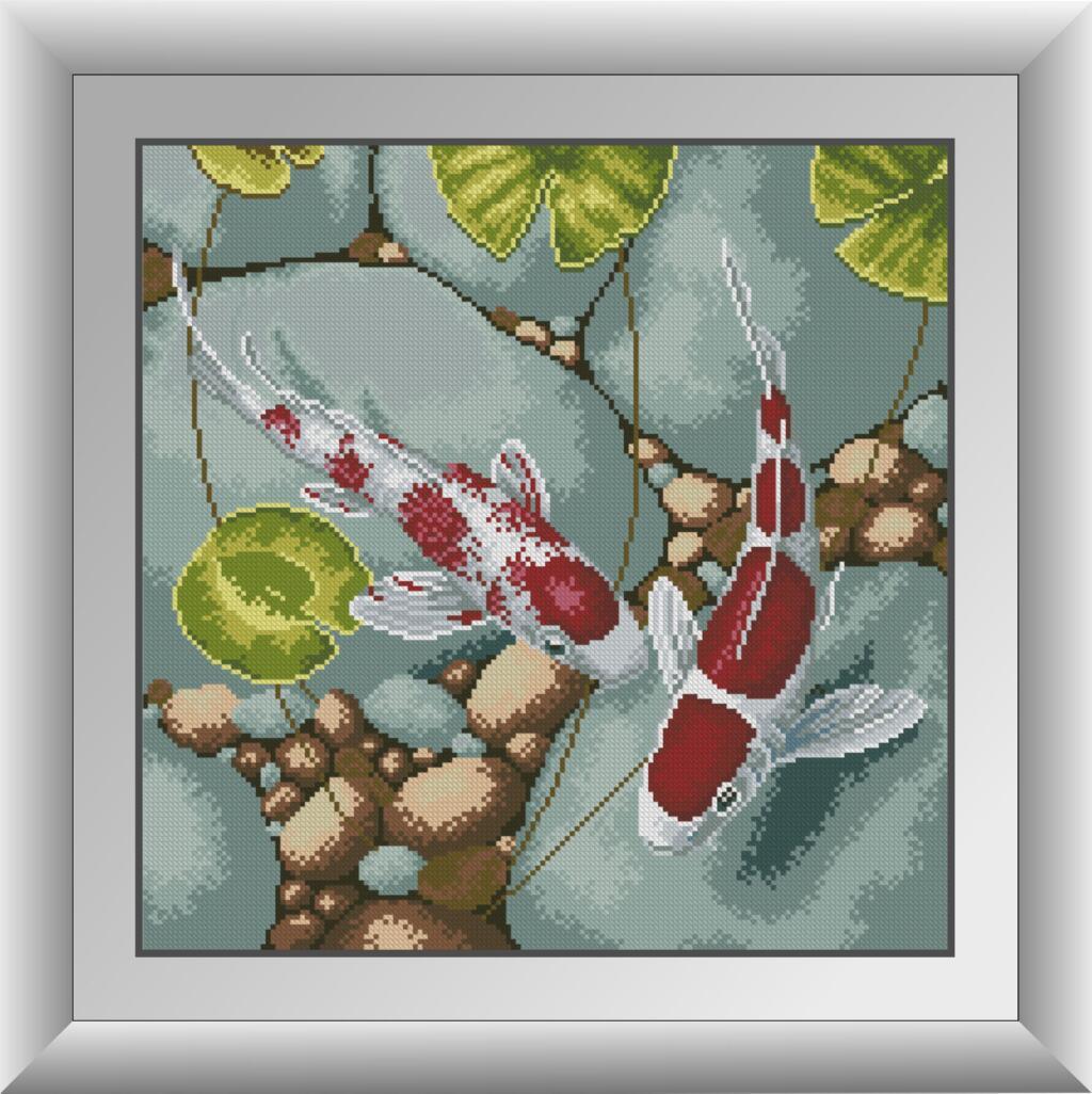 Алмазна мозаїка Dream Art Коропи коі 41x41 см (DA.30022)