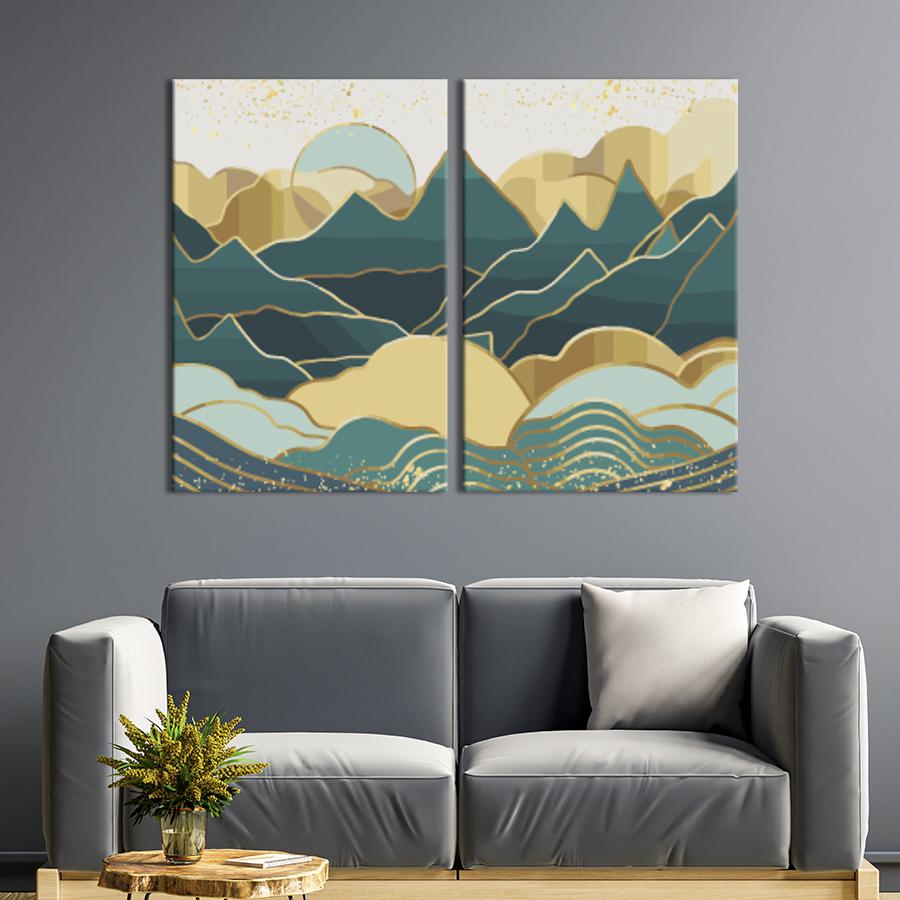 Модульная картина на холсте Диптих Восточные горы 71x51 см (646-2)