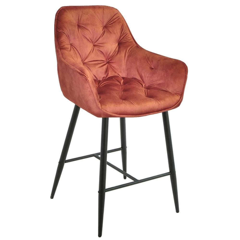 Полубарный стул Nora black бархат Корица (898810)