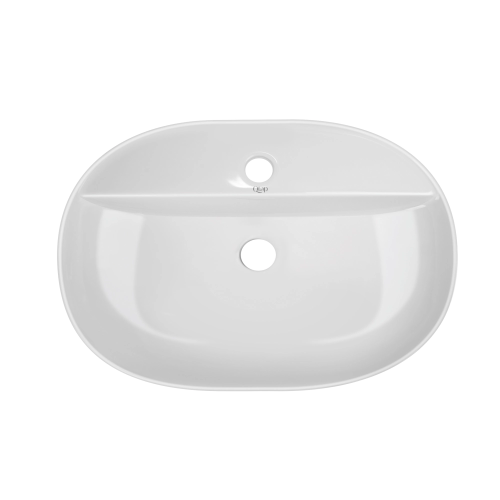 Раковина Qtap Scorpio накладна овальна без донного клапана 600x400x130 мм White (52915)