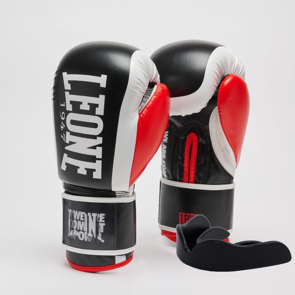 Боксерські рукавиці Leone GN333 LOGO WACS 16 унцій капа в комплекті Black