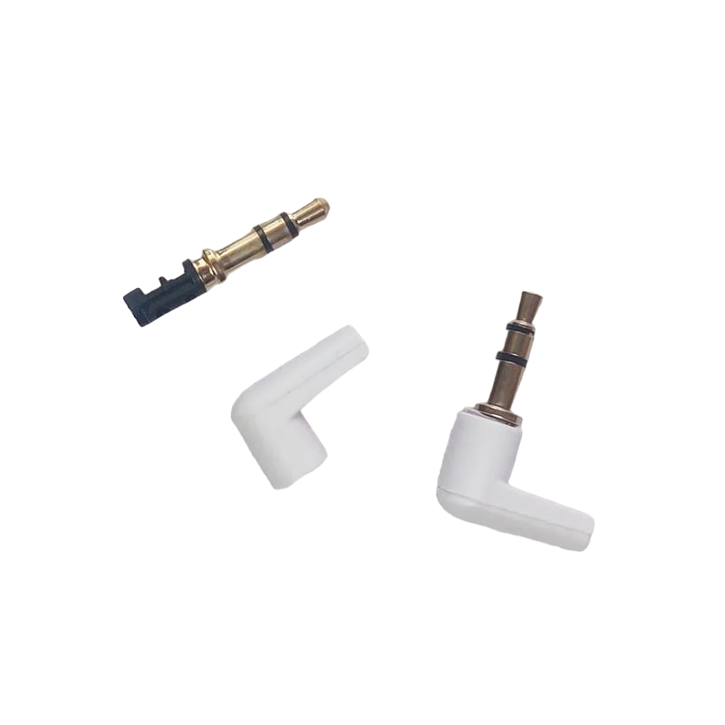 Штекер-коннектор угловой SUNROZ под пайку FreeEnd 3,5 мм TRS 3Pin 2 шт. White (A48608)