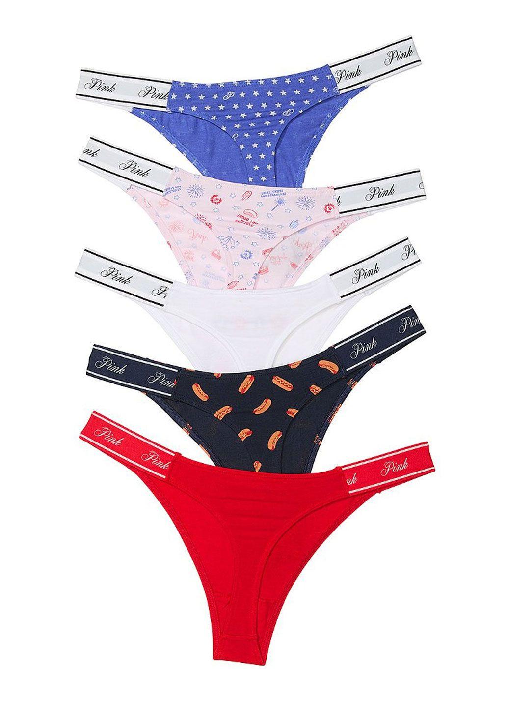 Набор трусиков Victoria's Secret L 5шт. Разноцветный (1440000425544QG7L) - фото 2
