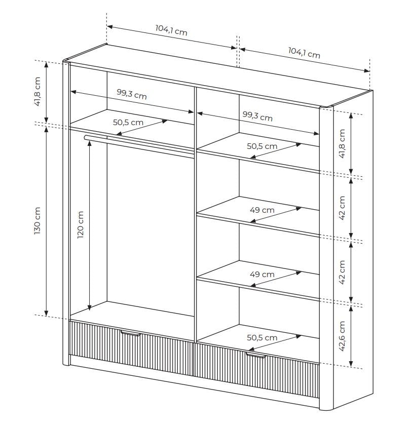 ᐉ Шафа для одягу Perfect Home Lante 4D2S/213 4-дверна з дзеркалом