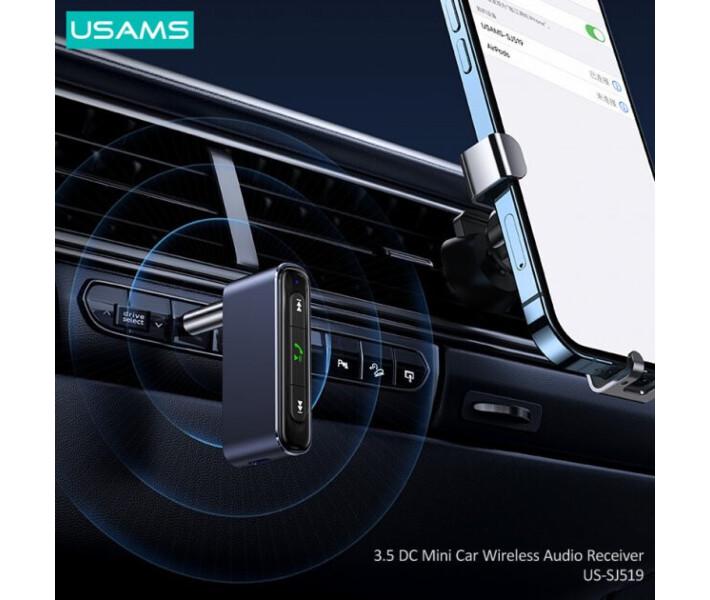 Трансмітер FM автомобільний Usams US-SJ519 3.5DC Mini Car Wireless Audio Receiver BT5.0 Grey (568596) - фото 14