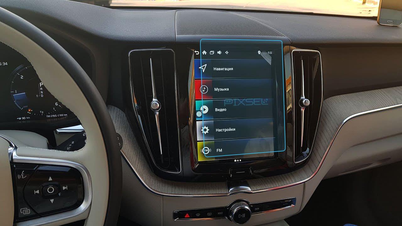Защитное стекло Pixsel гибридное матовое на монитор Volvo XC 60 8,9" 2018