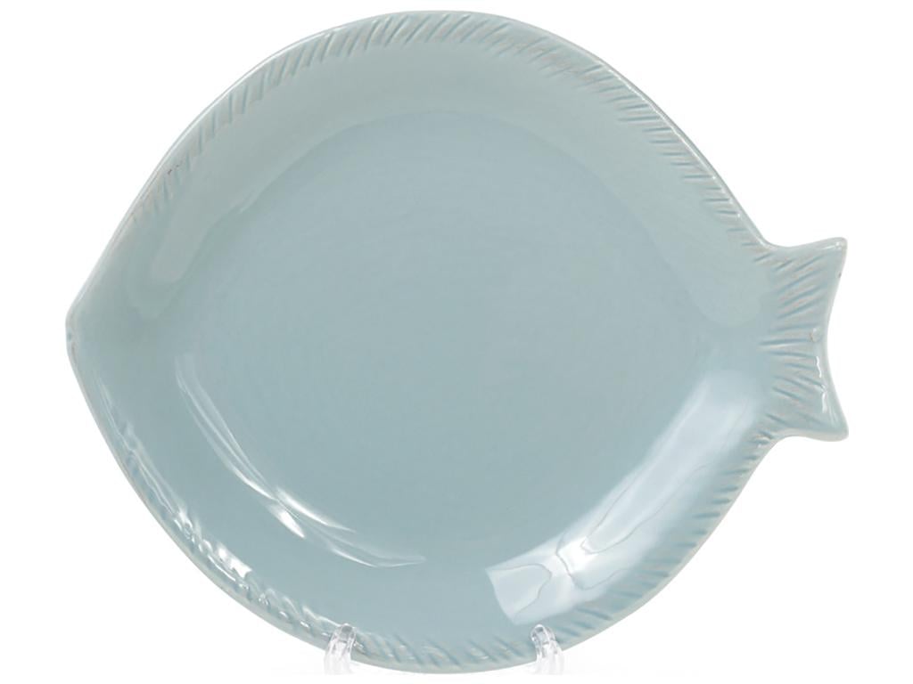 Блюдо керамическое в форме рыбы 30 см Бирюзовый (BDI-545-402)