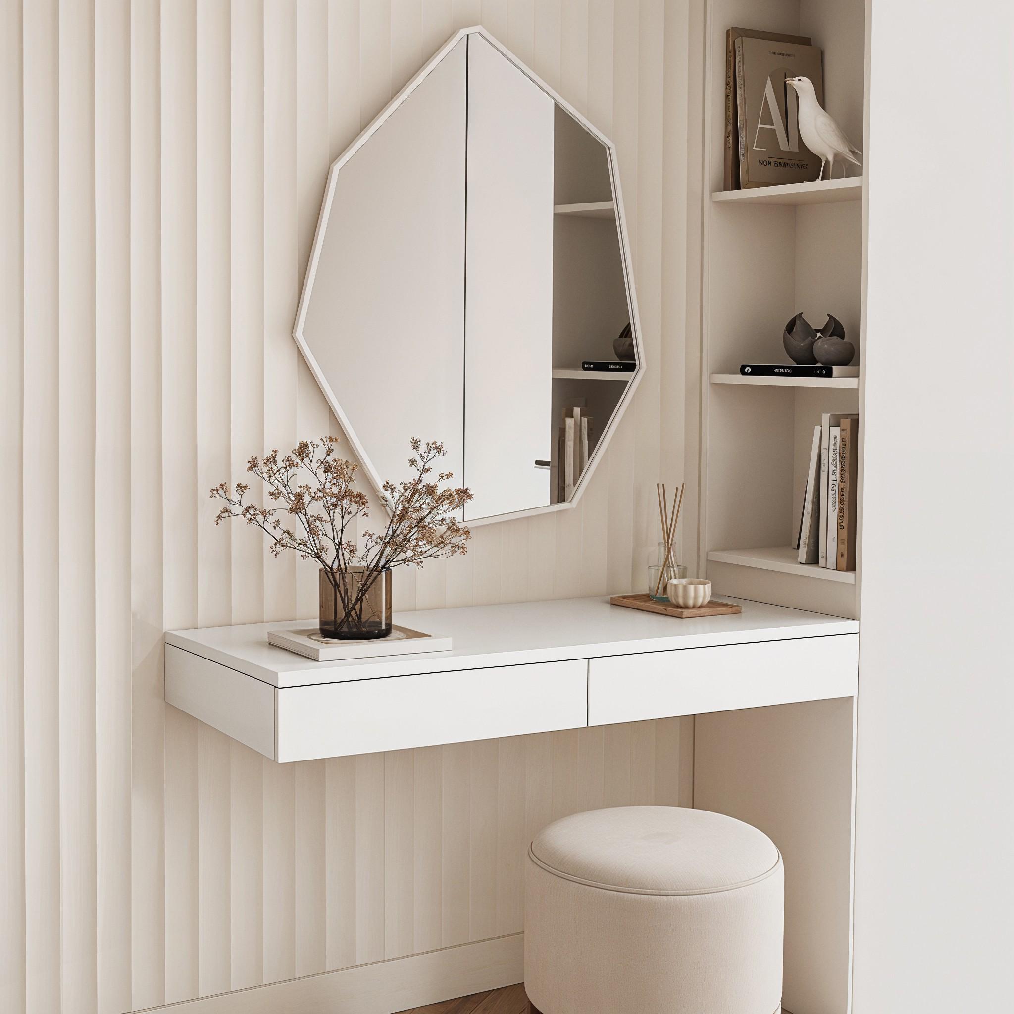 Стіл туалетний підвісний Стела 2 1000х310х130 мм Білий - фото 1 Стіл туалетний підвісний Стела 2 1000х310х130 мм Білий - фото 1