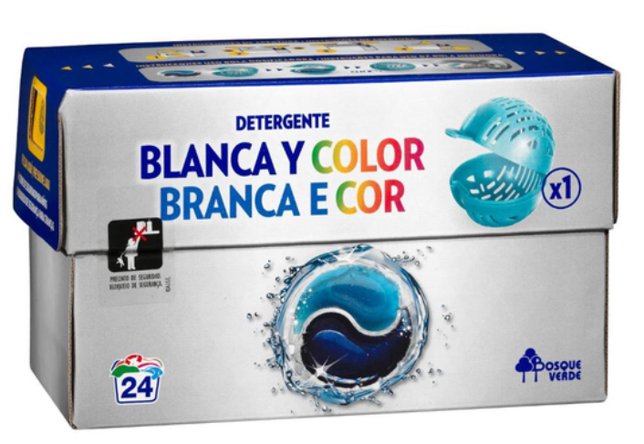 Капсули для прання білих та кольорових речей з контейнером Bosque Verde Detergente Blanca y Color 24 шт. (534779704)