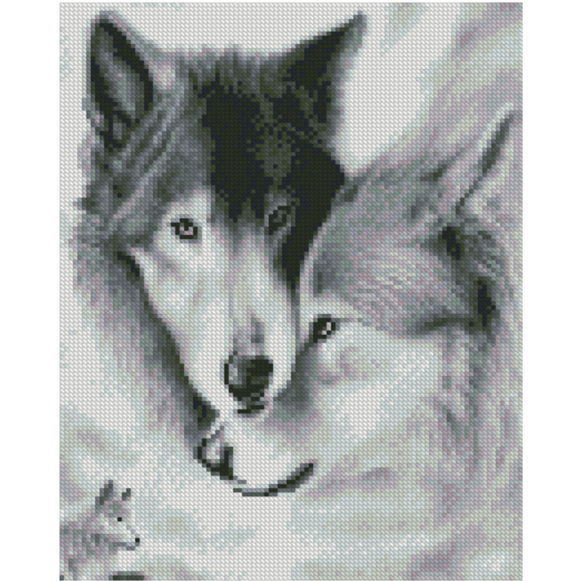 Алмазная мозаика Strateg Пара волков 30x40 см (Str-HX209)