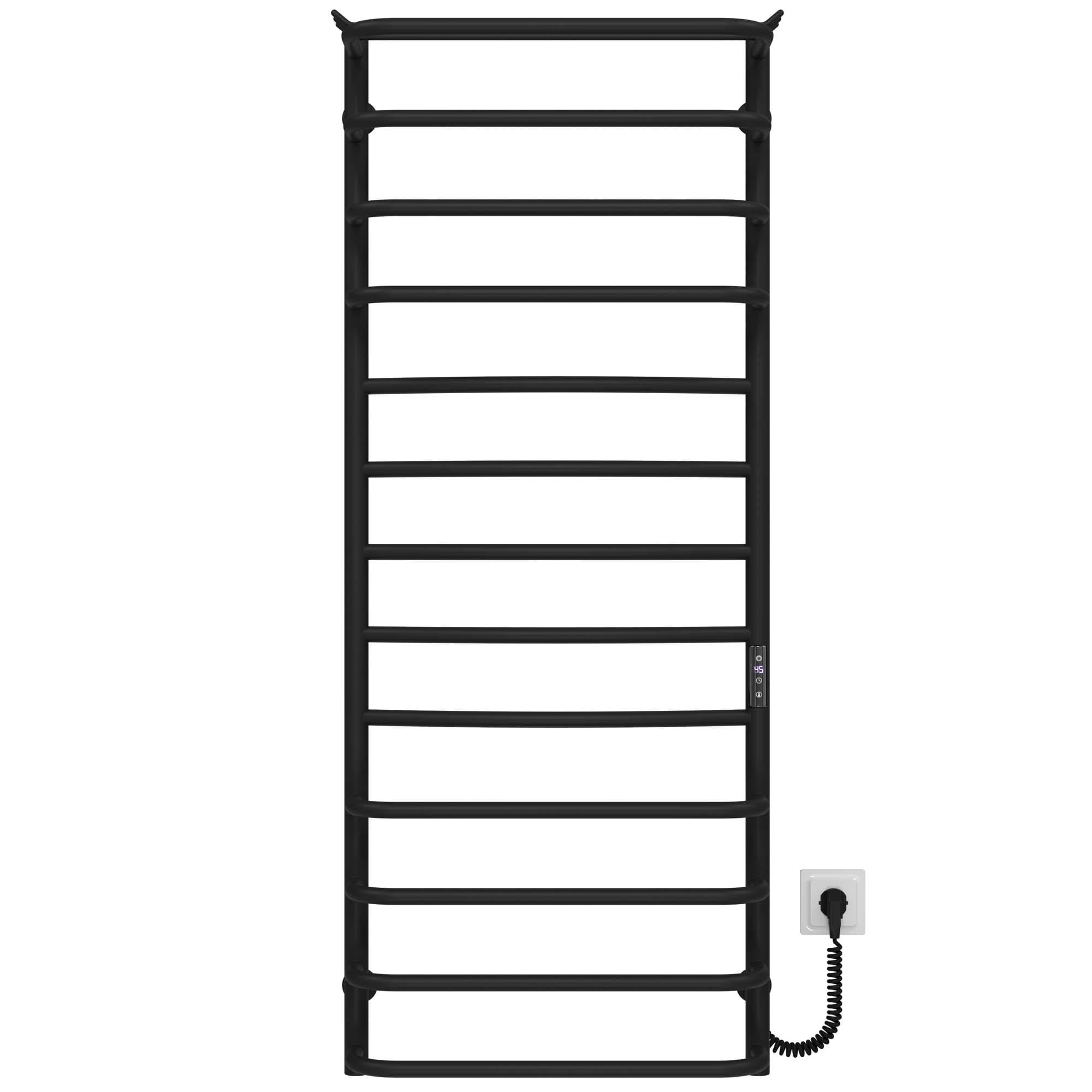 Полотенцесушитель электрический Deffi Юность П13 JD03 правое подключение нержавеющая сталь 500x1300 мм Черный (C.YU.130.50.13.EBR1)