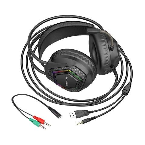 Наушники геймерские RGB Borofone BO105 AUX USB - фото 4