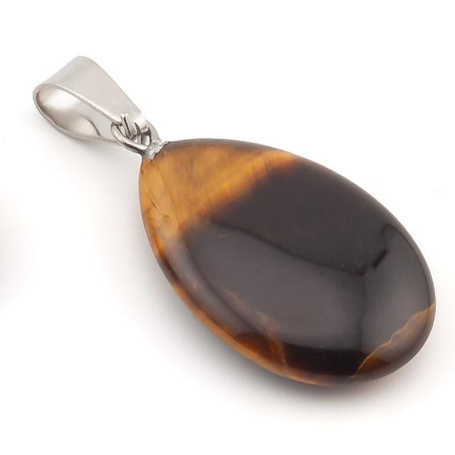 Кулон Капля Тигровый глаз 16х6х34 мм 1 шт. (НК1603к58)
