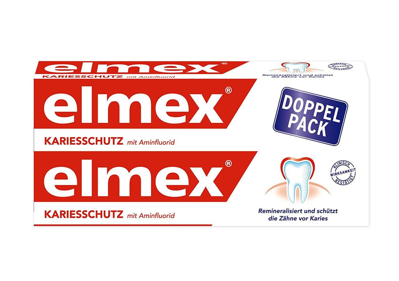 Зубна паста проти карієсу з амінфлоридом Elmex Kariesschutz mit Aminflourid DOPPEL-PACK 2х75 мл (678042733)