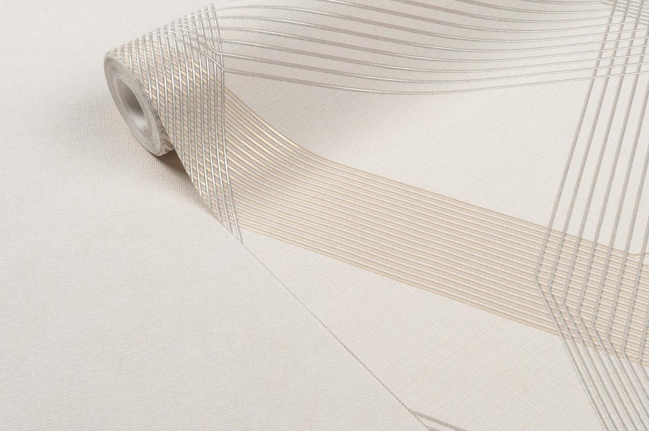 Обои флизелиновые LS Vinil Грани ТФШ 2-1431 винил горячего тиснения 1,06х10,05 м Теплый бежевый