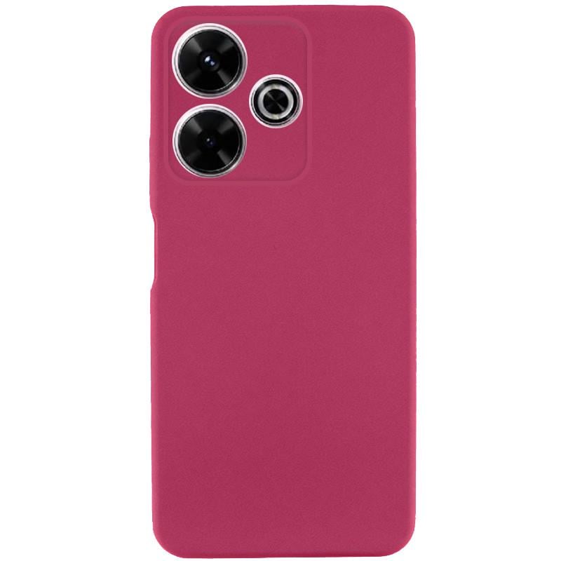 Противоударный чехол TPU GETMAN Liquid Silk Full Camera для Xiaomi Redmi 13 4G / Poco M6 4G Бордовый / Marsala