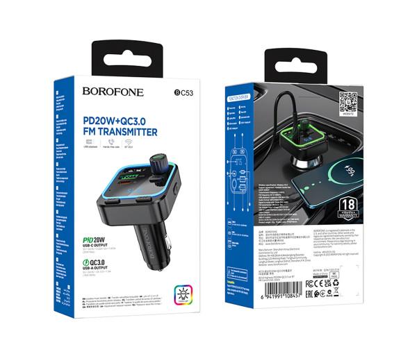 Модулятор FM Borofone BC53 QC3.0 PD20W car wireless Black - фото 8