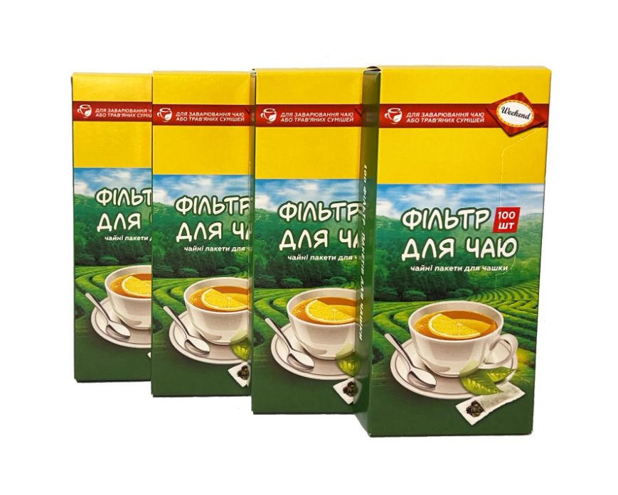 Набір чайних фільтр-пакетів для чашки Weekend 75x125 мм 4 уп./100 шт.