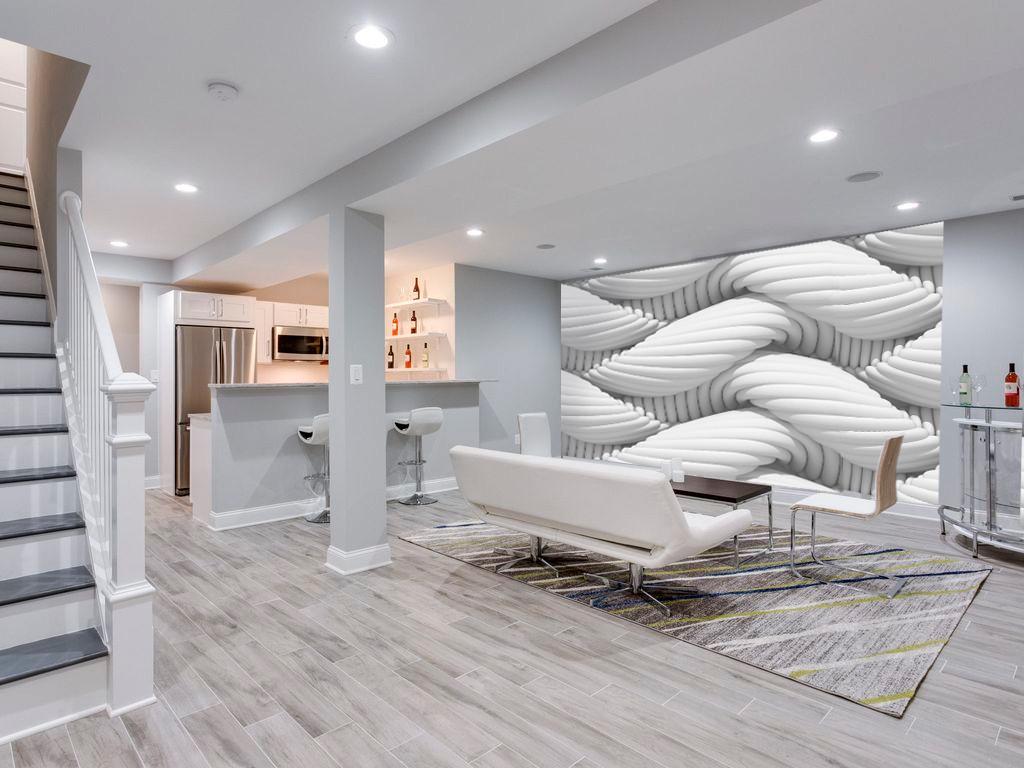 Фотообои флизелиновые абстракция для спальни/зала/кухни Белые узлы