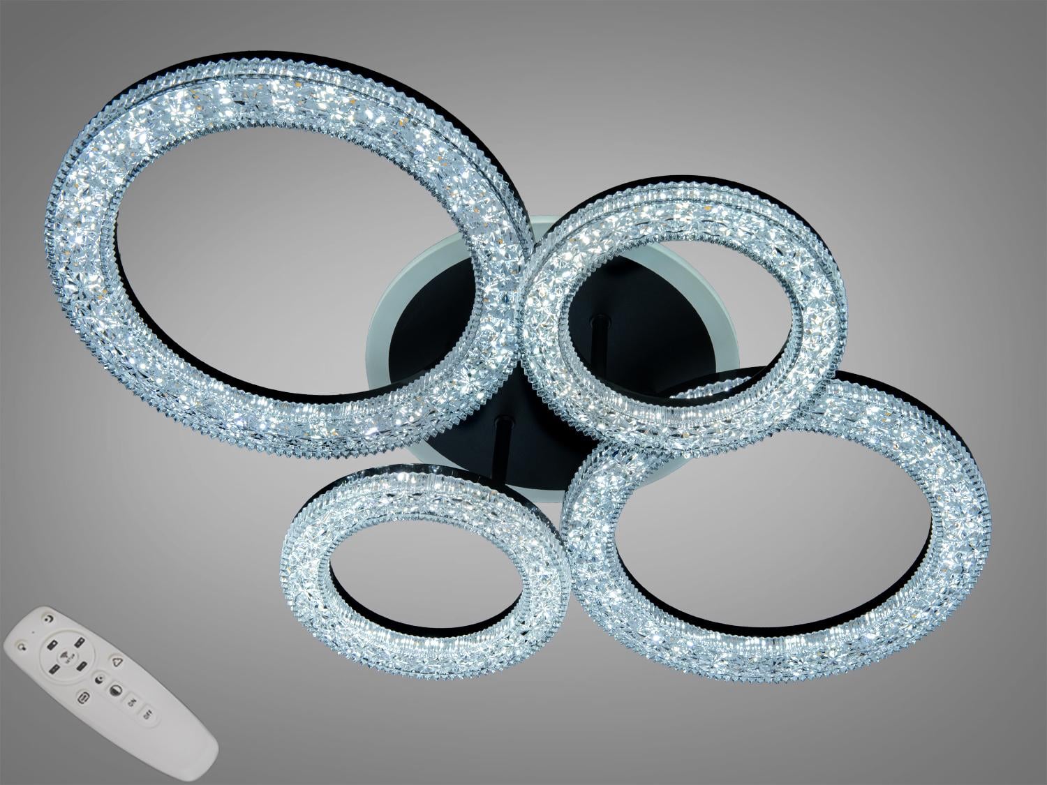 Люстра потолочная LED/пульт димер/72W Черный (5180/2+2BK)