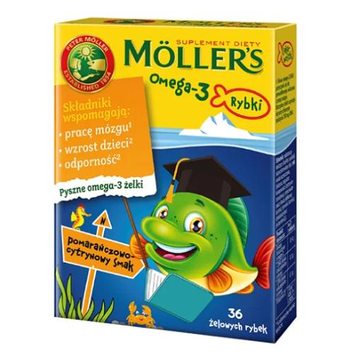 Комплекс для детей Омега-3 Mollers жевательная рыбка со вкусом апельсина и лимона 36 шт. (35507712)