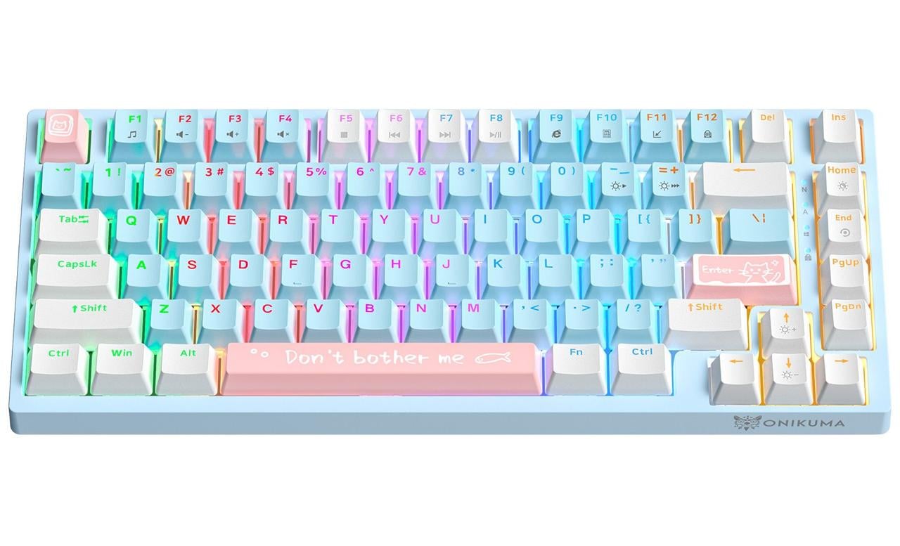Клавиатура механическая геймерская Onikuma G-32 RGB подсветка и 3 режима подключения Голубой (7844377)